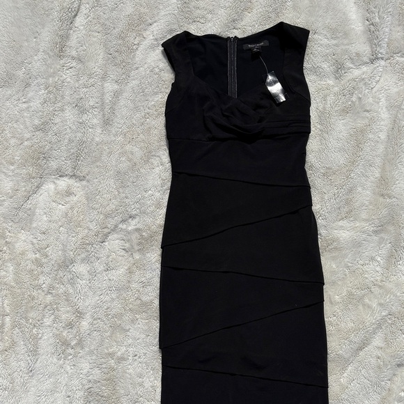 White House Black Market Black Bodycon Dress – Size 0 | NWT | Elegant | - Picture 2 of 7